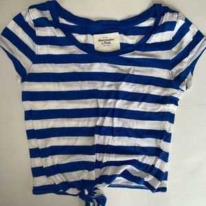 Stripped, tied crop top